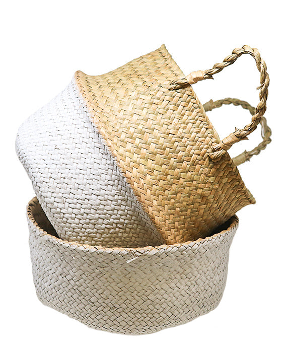 Seagrass Foldable Basket with Liner [XL] | 11 Inch