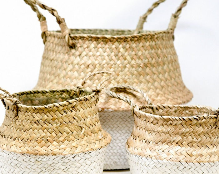 Seagrass Foldable Basket with Liner [XL] | 11 Inch